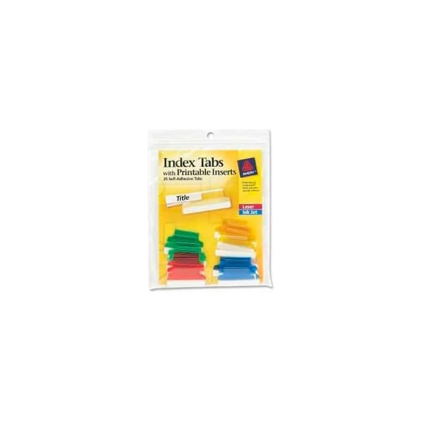 Avery Avery® SelfAdhesive Index Tabs with Printable Inserts, 1" Width